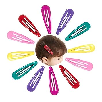 Vikenner 12 Pcs Lovely Snap Hair Clips Mini Metal Bb Hair Clip
