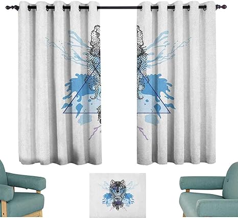 ParadiseDecor - Cortinas con diseño de Lobo, con diseño de atrapasueños