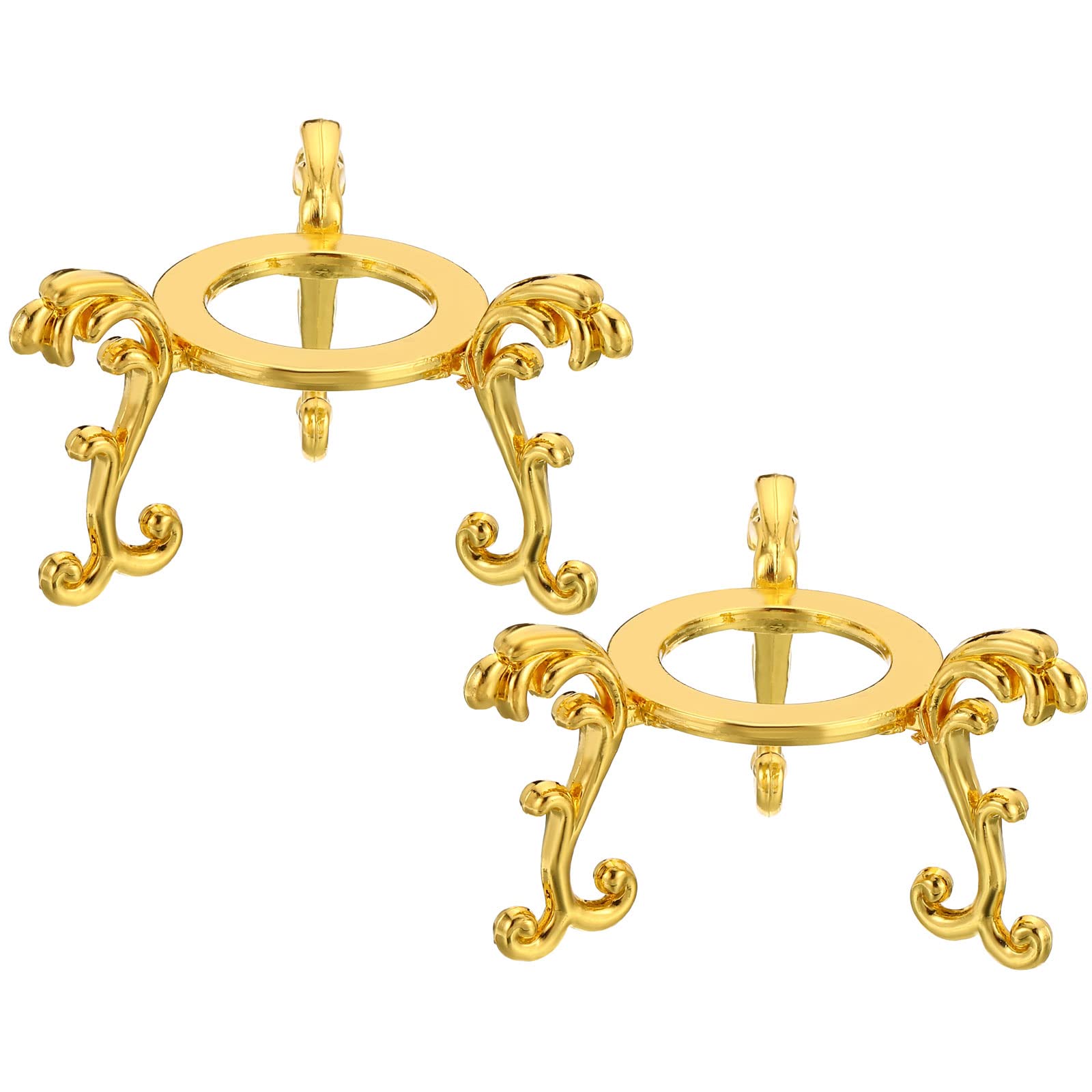 PATIKIL Crystal Ball Stand, 2 Pack Sphere Display Stand Photography Props for 80 to 100mm Crystal Balls Ornament Rack Holder Metal Base, Golden