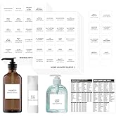 540 PCS Bathroom Home Laundry Labels for Organizing with DIY Blank Labels, Preprinted Minimalist Waterproof Oil Resistant Stickers for Bathroom Laundry Home Beauty Organization Supplies