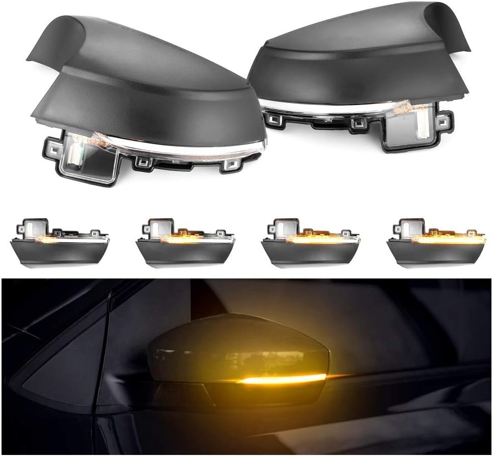 BYWWANG 2pcs Dynamic LED Side Rearview Mirror Indicator,For VW Polo MK5 6R 6C 2009-2017