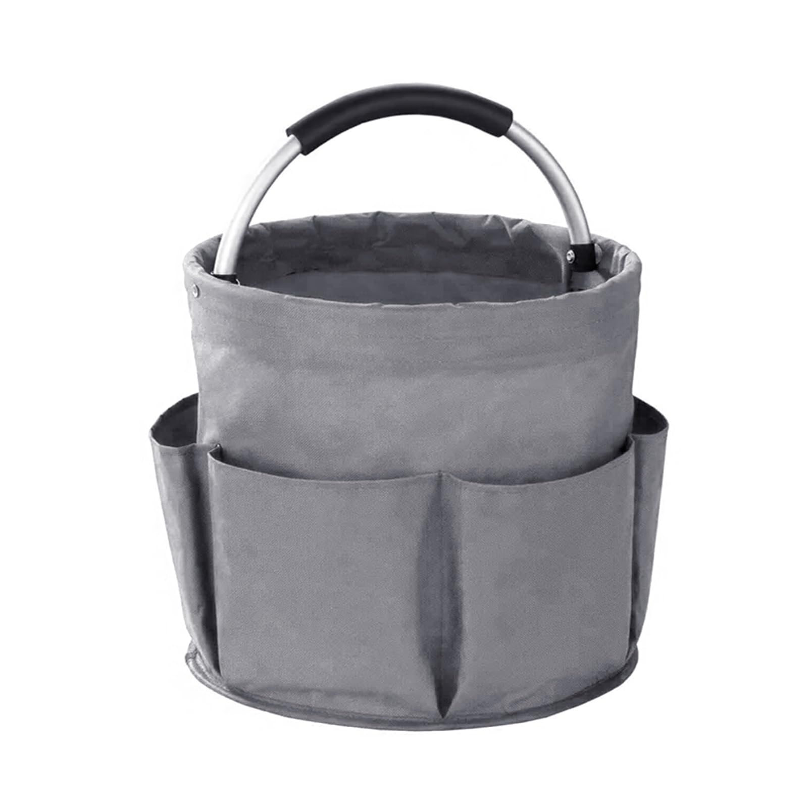 XQZMD Cleaning Organiser Basket, Oxford Cloth Gardening Tools Organizer with Handle, Collapsible Lightweight Cleaning Caddy Organizer for Home, Craft (Grey)