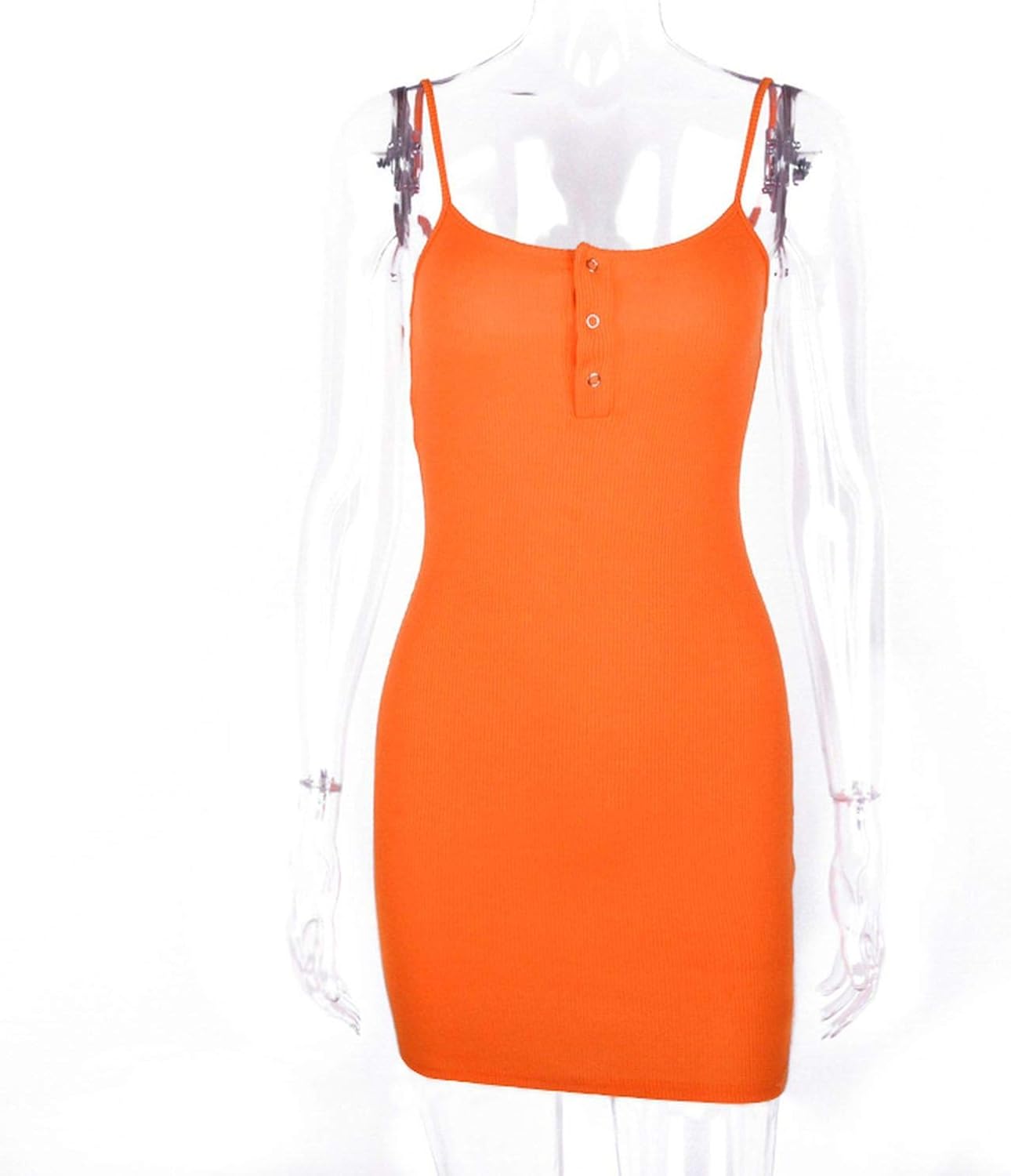 orange spaghetti strap dress