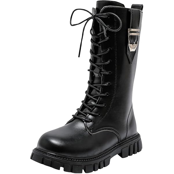 Amazon.com | JEUROT Boys Girls Mid Calf Combat Boots Faux
