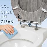 AQUALONA Luxury Oak Effect Toilet Seat Soft Close MDF with Universal Fittings view 3