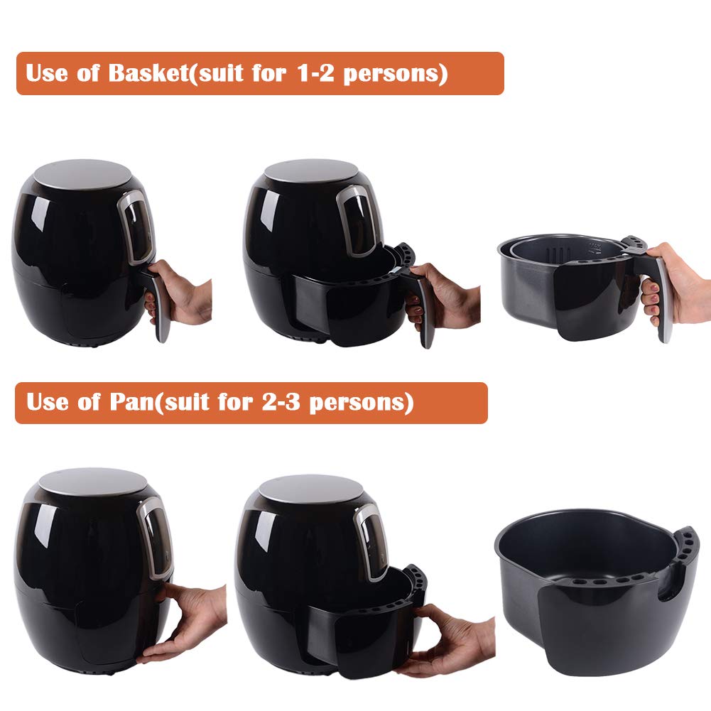 Amazon.com: Ambershine XXL Hot Air Fryer Family Size 6.5 Liter Pan/ Upgraded Full Touch Screen with Stirring Blade and Grill/ Oil Free Air Cooker/ ...