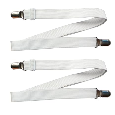 Glield Verstellbar Betttuchspanner mit Metallklammern, Unter Sofa, Matratze, Bettlaken, Ausgestattet Fastener, 2 Stück, von 6