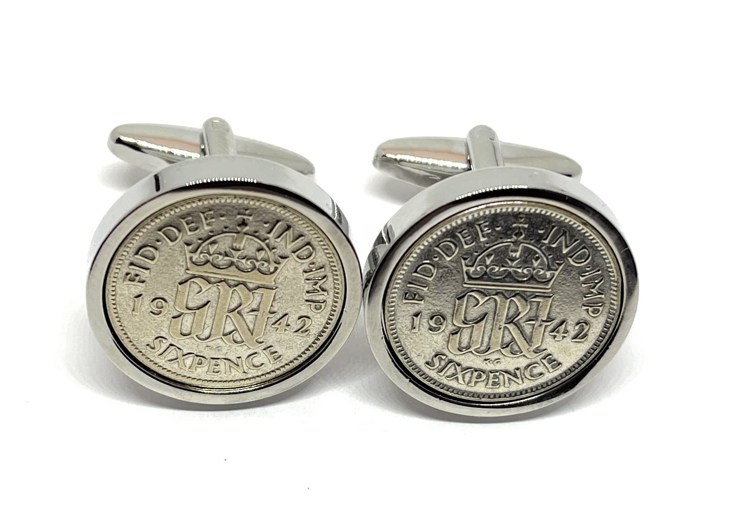 Premium 1942 Lucky sixpence cufflinks for a 84th Birthday cufflinks