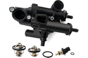 BELKEBIR Engine Coolant Thermostat Housing Assembly with Sensor Compatible with Dodge Avenger 08-14, Journey 09-20, Chrysler 200 11-14, Jeep Compass Patriot 07-17, Caliber 07-12, 2.0L 2.4L Replace 68003582AB