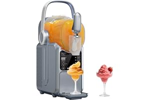 GSEICE Slushie Machine, 101oz Large Capacity Slushy Machine for Home with Portable Handle, Real-time Temp Display, 5 Preset Modes for Margaritas, Frappés, Milkshake, Juice and More