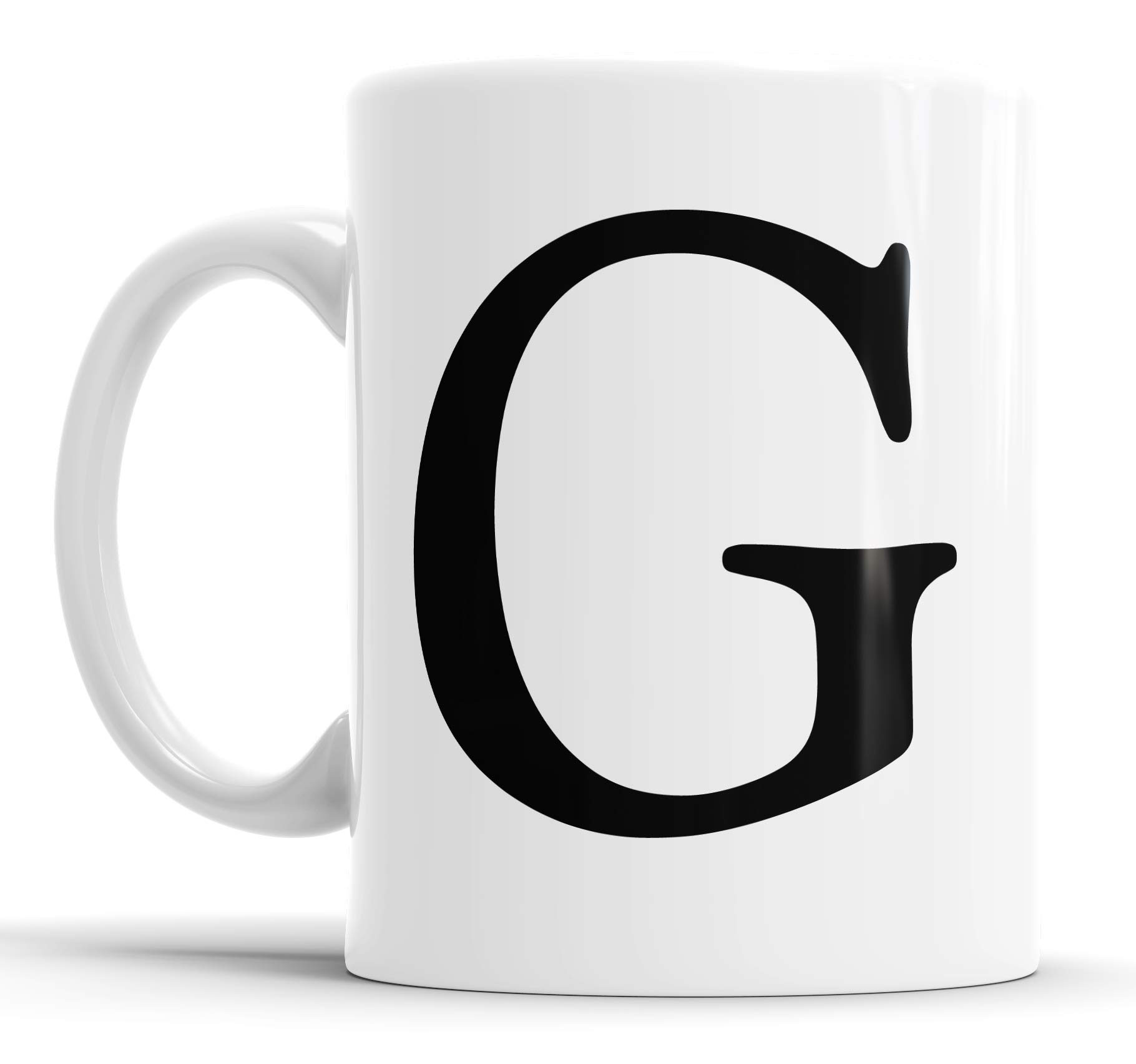 Faithful Prints Alphabet Mug Letter Mugs Initial Coffee Cup Birthday Fathers Day Gift (Letter G)