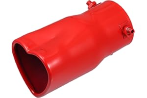 A ABSOPRO Car Exhaust Tip Heart Shaped Tail Pipe 2.48Inch OD 2.64x2.36Inch Outlet 5.43Inch Length Straight Bolt-On Muffler Ti