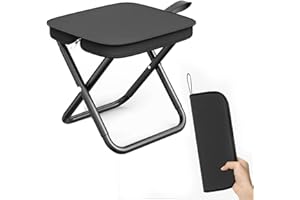 REGODI 12" Portable Folding Stool for Camping, Lightweight Outdoor Seat Supports 260lbs - Compact Foot Rest for Adults Travel