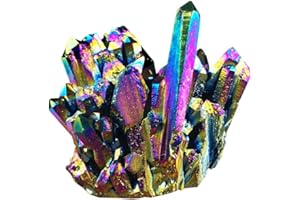 Wixine 1Pcs 30g Quartz Crystal Rainbow Titanium Cluster Mineral Specimen Reiki Healing