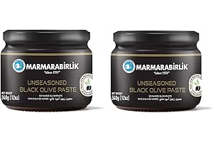 Marmarabirlik, Pack of 2 Black Olives Spread, Turkish Olive Paste & Tapenade, Gourmet Mediterranean Flavor, Sandwiches, Crackers, Appetizer, Dips & Salads, Vegan, Kosher, Halal, 12oz (340g)