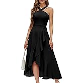 Bbonlinedress Halter Cocktail Women Dresses Prom Formal Wedding Guest Bridesmaid Ruffled Maxi Hi-Lo Evening Party 2026 Dress