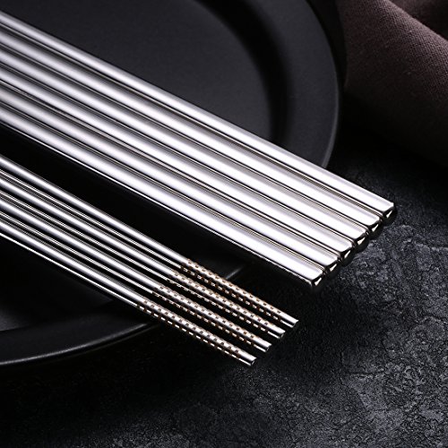 Devico Chopsticks, Metal Chopsticks, 18/10 Stainless Steel Chopstick