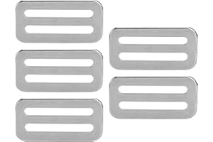 2 Inch Adjustable Buckle, 5Pcs Flat Metal Slide Buckle Triglide Adjuster Bag Belt Strap Keeper Slider Stainless Steel Purse H