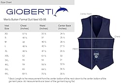 Gioberti Mens Formal Suit Vest, Black, Large