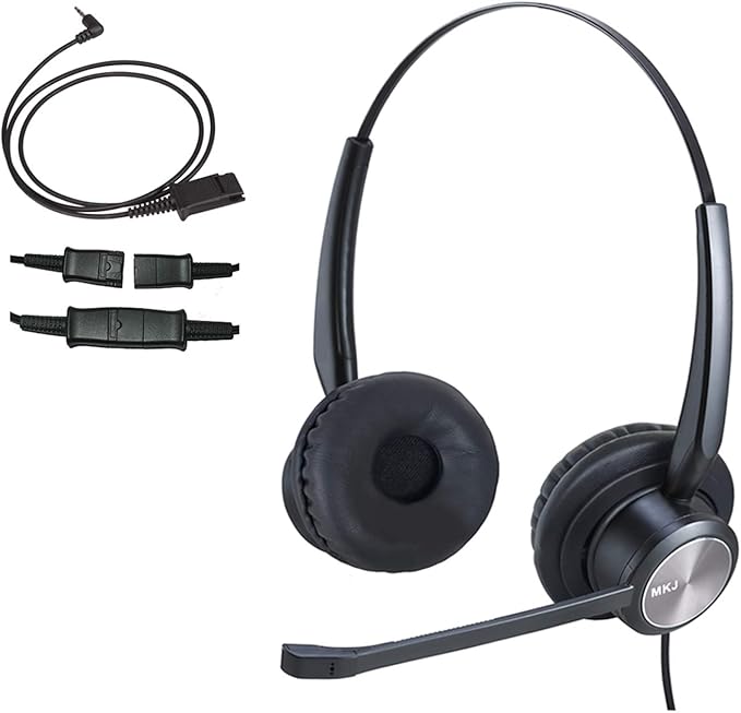 2.5mm Telephone Headset with Noise Cancelling Microphone Compatible