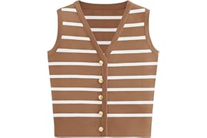 NALANISA Women's Trendy Summer Sweater Vests 2025 V Neck Sleeveless Button Up Knit Crop Tank Tops Y2k Shirts Spring Outfits