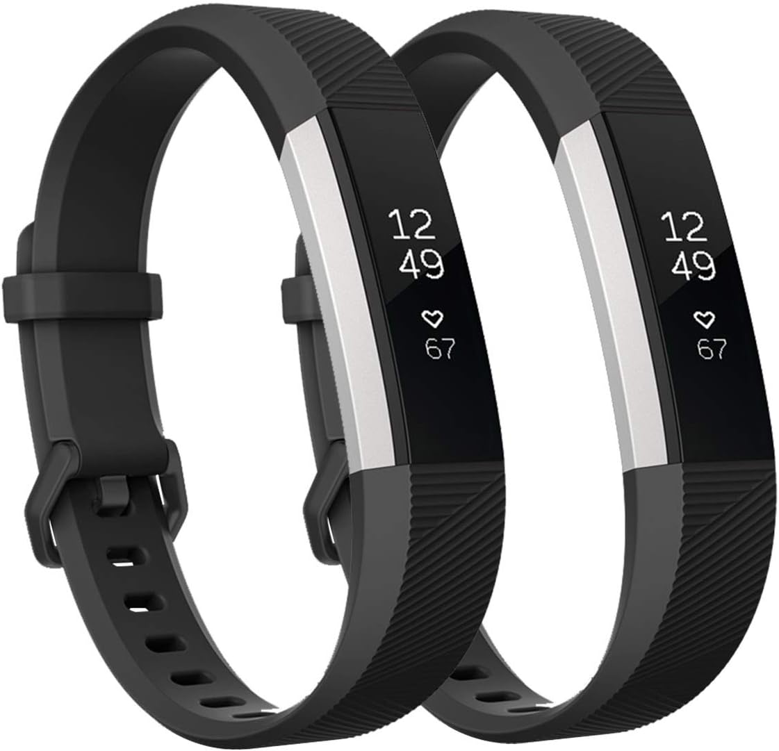Fundro Replacement Bands Compatible with Fitbit Alta Bands and Alta HR Band, Newest Sport Strap Wristband with Secure Buckle for Women Men Boys Girls, 2- Pack