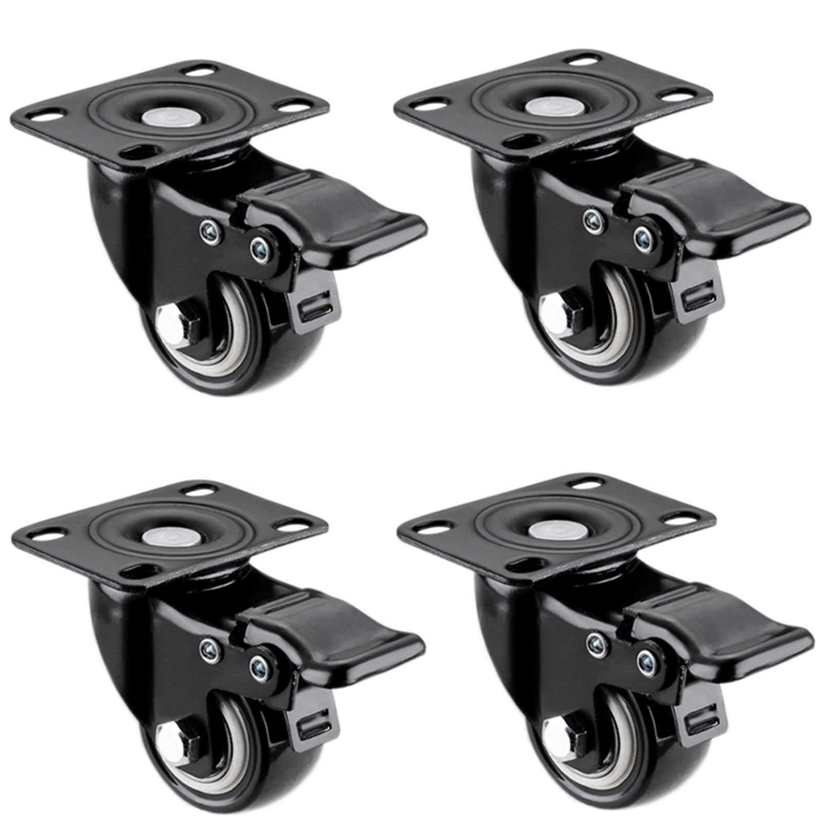Castor Wheels Furniture Moving Swivel Caster 4Pieces Heavy Duty Swivel Castor Wheels Trolley Furniture Caster Rubber 280kg 50mm with Brakes