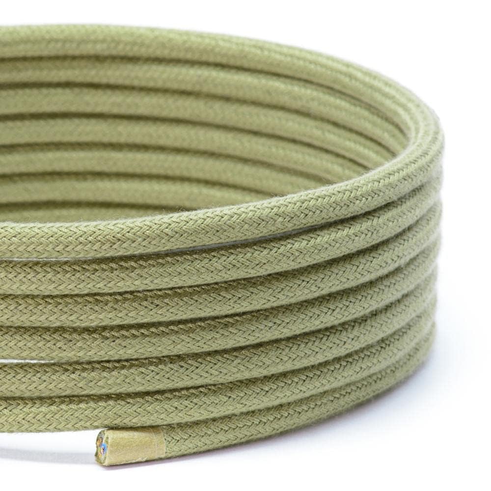 TheCable.Store 3 Core Round Oatmeal Flex Cable 0.75mm Vintage Fabric Braided (3 Meters)