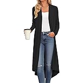DB MOON Womens Long Cardigan Fall Lightweight Long Sleeve Sweater Light Weight Winter Open Front Sweaters with Pockets