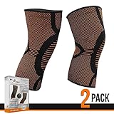 2 Pack Compression Support Sleeve Knee Brace - Relieves Meniscus / Arthritis / Joint Pain - For Running / Basketball / Sports - Stay Active During Recovery From Injury!(L)