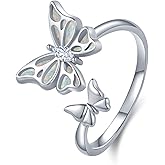 CUOKA MIRACLE Opal Butterfly Ring S925 Sterling Silver Opal Butterfly Rings For Women Butterfly Jewelry Gifts For Women