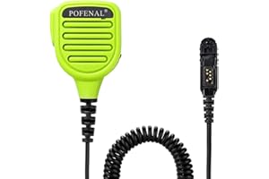 POFENAL Waterproof Motorola Radio Speaker Mic for XPR3500e/XPR3300e - Remote Shoulder Microphone with 3.5mm Jack & Noise-Canceling, DMR Radio Accessories(Green)