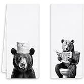 OSLYSOF Funny Bear Hand Towels for Bathroom Set of 2, Bears Kids Bathroom Decor, Bear Gifts for Women, 16x24 Inch