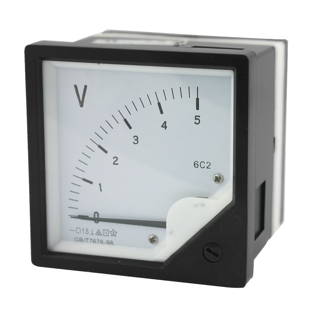 Sourcingmap Rectangle Plastic Analog Voltmeter Voltage Meter DC 0-5V