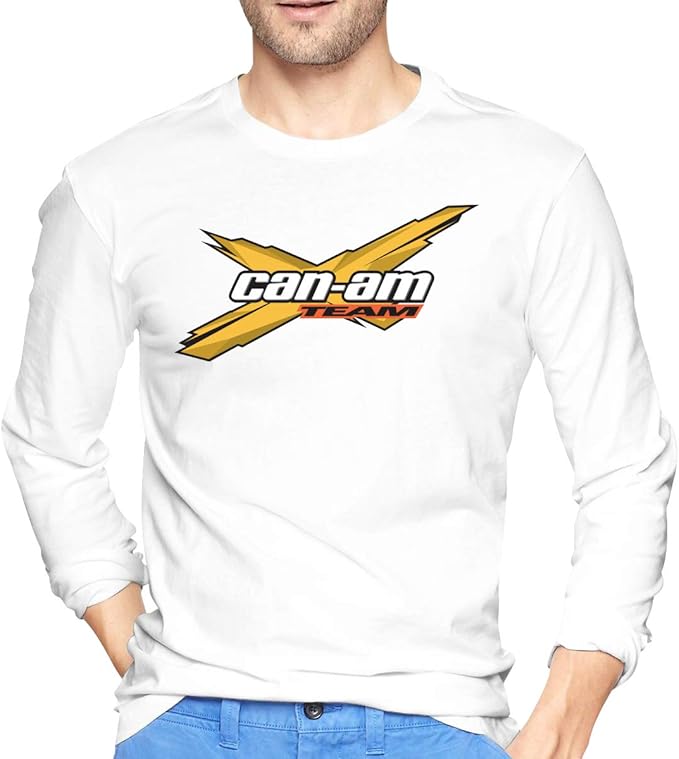 CanAm Men's Classic Long Sleeve Shirt White Clothing