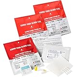 Eldoncard Blood Typing Kit, 3 Tests, Know Your Blood Type, Instant Home Testing Kit, A, O, B, Rhs-D Negative and Positive Blo