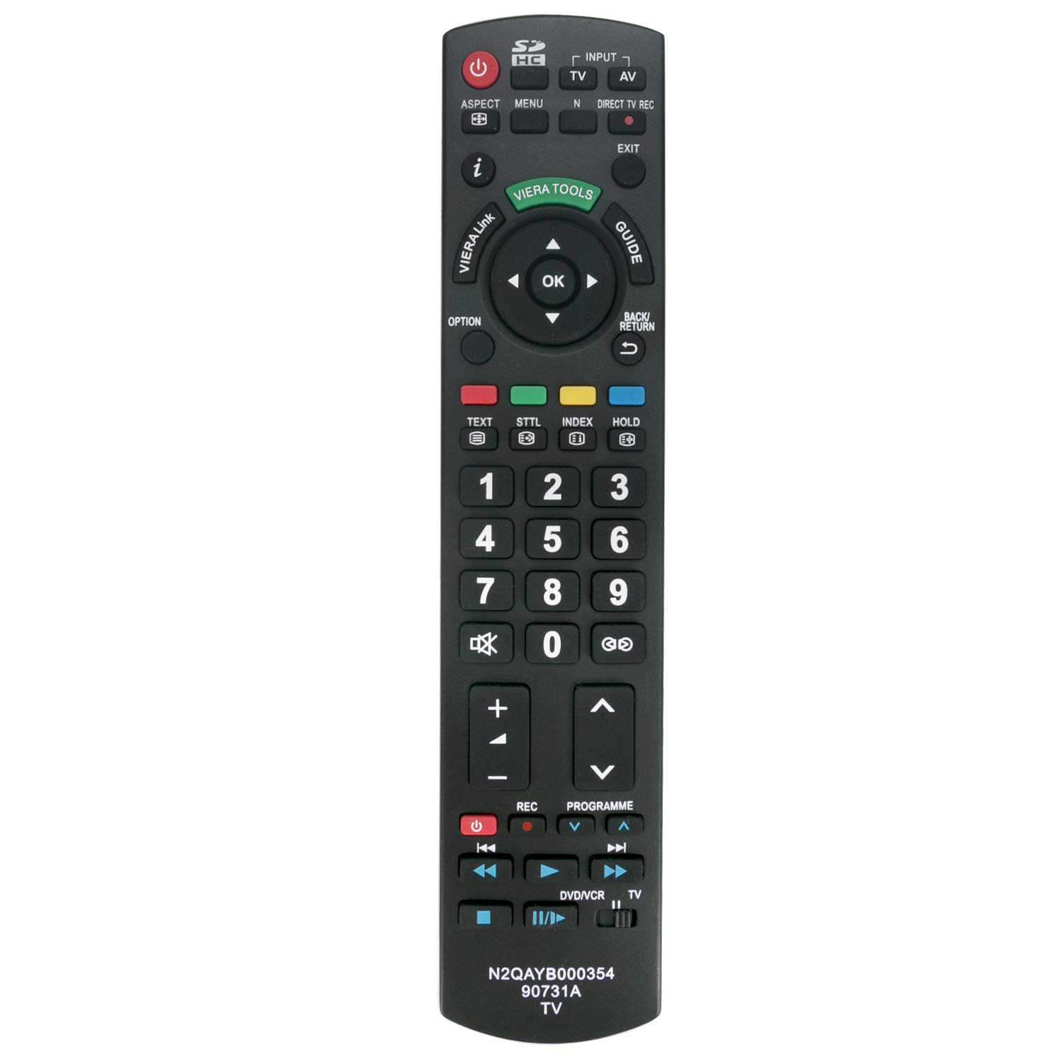 VINABTY N2QAYB000354 90731A Remote Replacement for Panasonic TV TX-L32G10E TX-P42G10E TX-L37G10E TX-L32G10 TX-L32GW10 TX-L37G10 TX-LF37G10 TX-P42G10 TX-P42GW10 TX-P46G10 TX-P50G10 TX-PF46G10 TXPF50G10