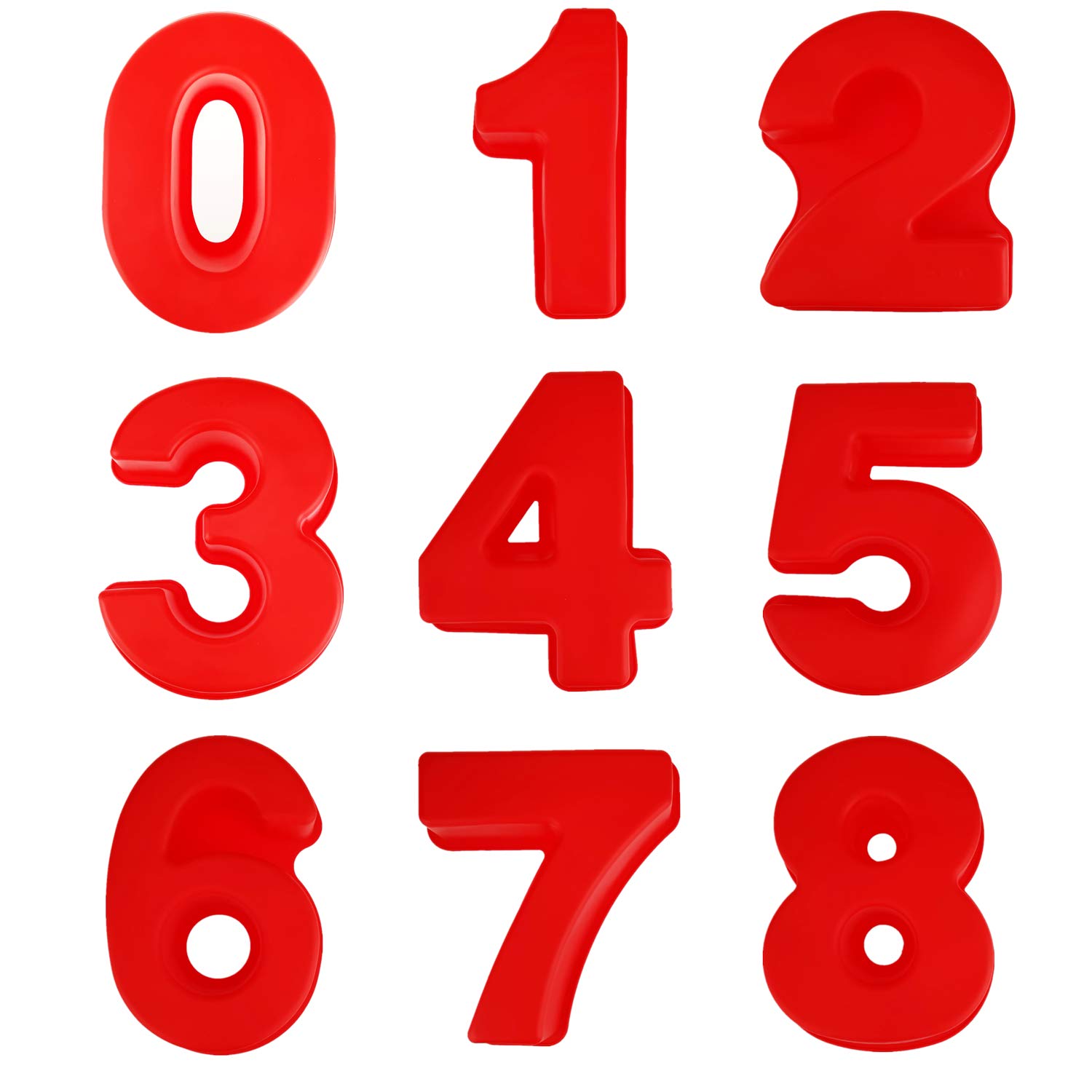 Eidoct 10 inch 3D Large Silicone Number Cake Moulds, DIY Baking Cake Mold, Birthday and Wedding Anniversary Day Silicone Baking Pans, Number (0-8)