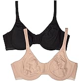 Fruit of the Loom Women's Multi-Pack Unlined Underwire Cotton Bra