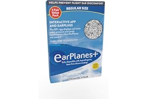 New Super Soft Adult EarPlanes® Ear Plugs Airplane Travel Ear Protection 3 Pair