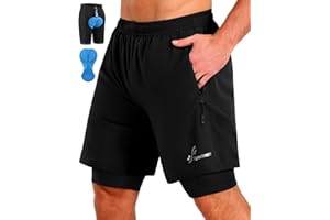 Sportneer Men's Mountain Bike Shorts, 4D Padded Cycling Bicycle Shorts for MTB Riding with 3 Pockets, Breathable & Quick Dry