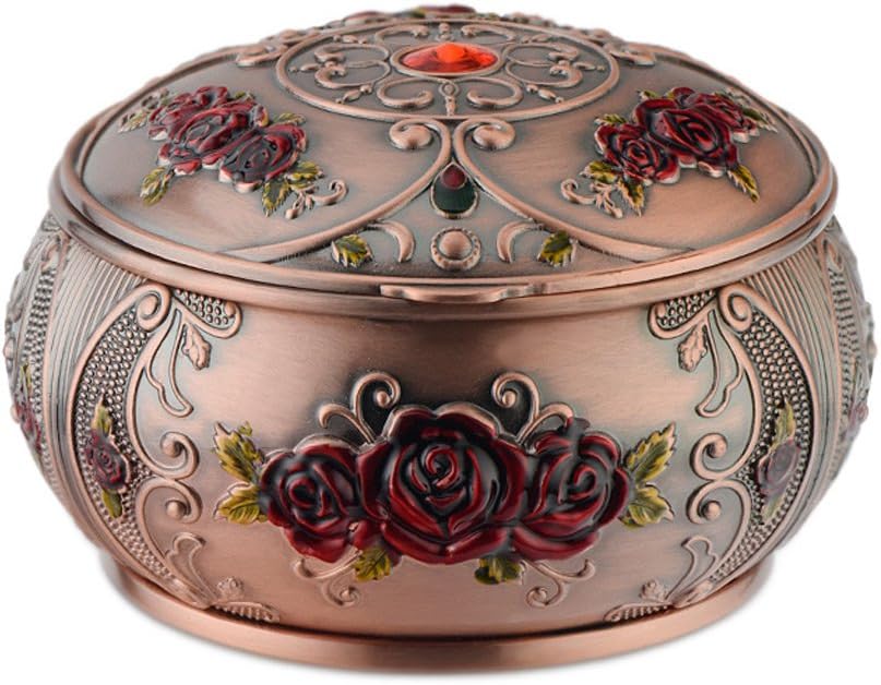 LT Covered With Ashtray Home Office Smoke Cylinder Alloy Smoke Cup Fashion Creative ( Color : Red copper color )