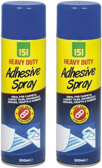 HitlineUK 2x 500ml Carpet Glue Spray Adhesive Multi Use Card Paper Foam Fabric