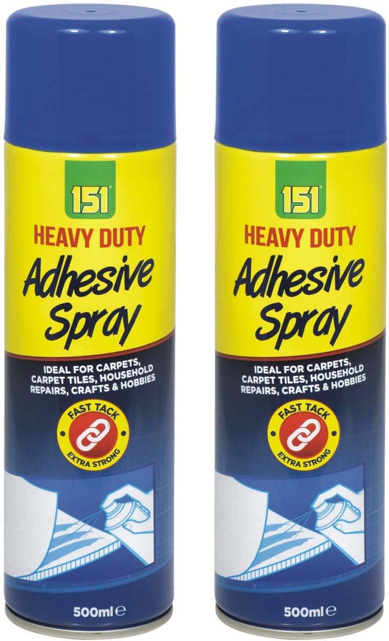 HitlineUK 2x 500ml Carpet Glue Spray Adhesive Multi Use Card Paper Foam Fabric
