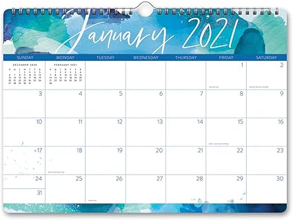 Orange Circle Studio 2021 Deluxe Wall Calendar August 2020 December 2021 Aquarelle 21103 Amazon Co Uk Office Products