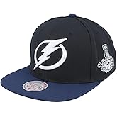 Mitchell & Ness Tampa Bay Lightning 2 Tone Side Patch Snapback Hat Cap - Black/Navy