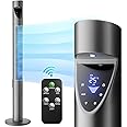 mollie Oscillating Quiet Tower Fan with Remote Control 3 Speeds 12H Timer Portable LED Display 47 Inch Electric Air Circulator Cooling Floor Standing Fan for Home Bedroom Office Living Room Gray