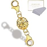 14K Gold Magnetic Necklace Clasps and Closures 925 Sterling Silver Magnetic Jewelry Clasps for Necklaces Bracelet Extender Double Lobster Clasp