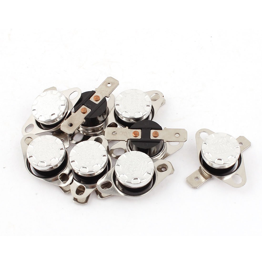 Sourcingmap 8Pcs KSD301 NC Temperature Switch Thermostat 75 Celsius 250V 10A