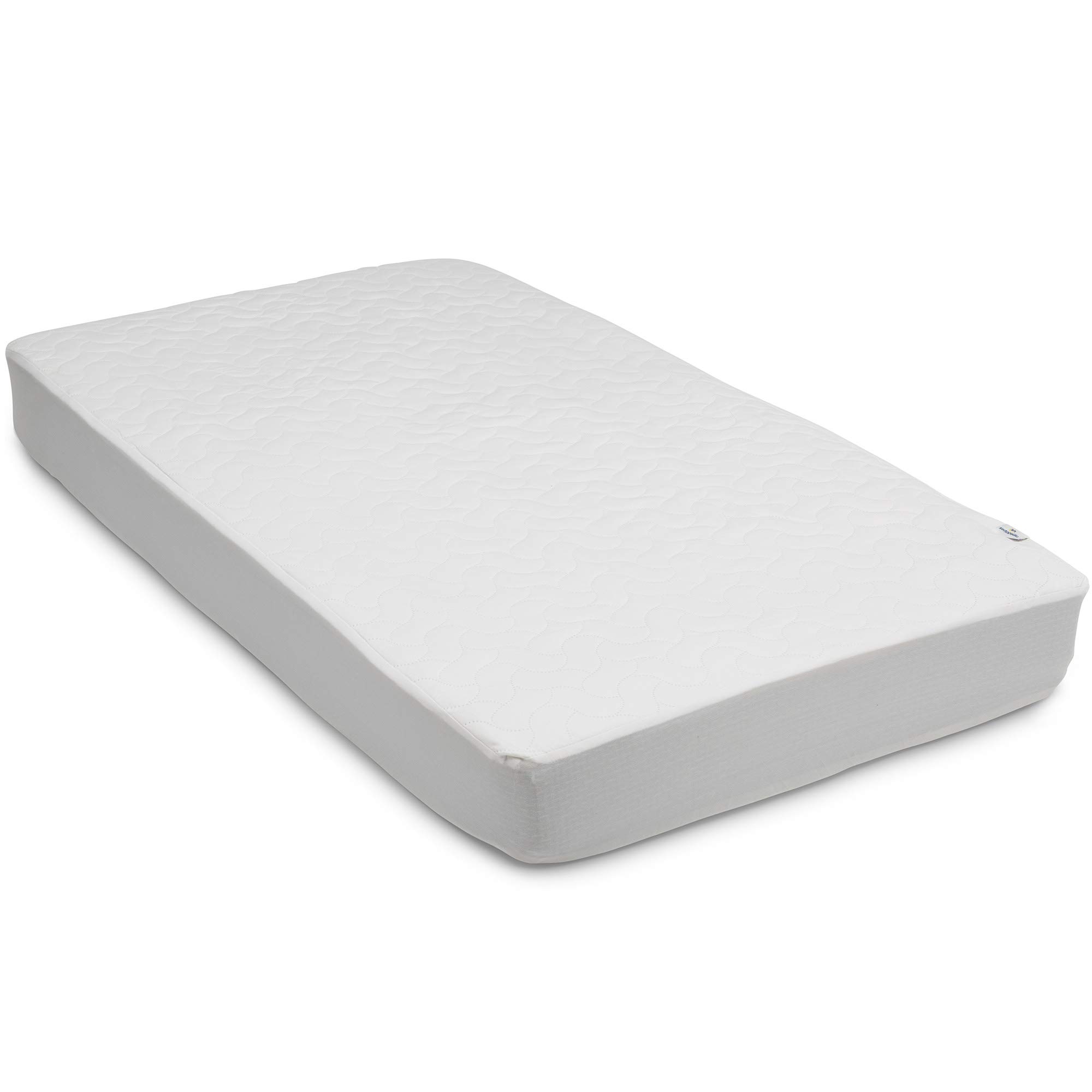Photo 1 of Serta Sertapedic Crib Mattress Protector with Nanotex Stain Repel and Release – Washable and Waterproof Mattress Pad Cover – Essentials for Newborn Baby and Toddler, 52"x 28", White